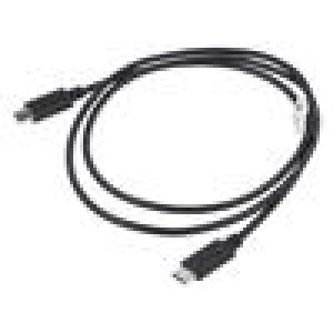 Kabel USB 2.0 USB C vidlice,z obou stran zlacený 1m černá