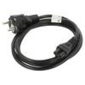 Kabel CEE 7/7 (E/F) vidlice,IEC C5 zásuvka PVC černá