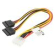 Kabel: napájecí SATA Molex vidlice,SATA 15pin zásuvka x2 0,3m