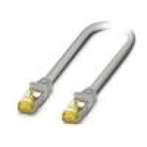 Patch cord S/FTP 6a lanko Cu LSZH šedá 10m 26AWG Žíly: : 8