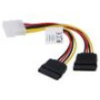 Kabel: napájecí SATA Molex vidlice,SATA 15pin zásuvka x2