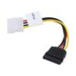 Kabel: napájecí SATA Molex vidlice,SATA 15pin zásuvka 0,15m