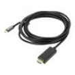 Adaptér USB 3.2 HDMI vidlice,USB C vidlice zlacený 3m černá