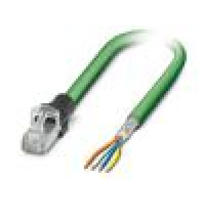 Patch cord SF/UTP 5 lanko Cu,pocínované PVC zelená 2m 22AWG