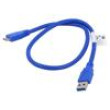 Kabel USB 3.0 USB A zásuvka,USB B micro vidlice zlacený 0,5m