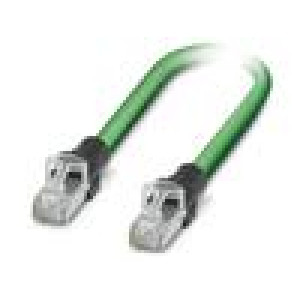 Patch cord SF/UTP 5 lanko Cu,pocínované PVC zelená 0,5m IP20