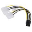 Kabel: napájecí Molex vidlice x2,PCIe 6pin zásuvka 150mm