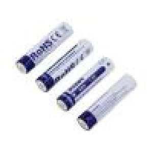 Akum: Li-Ion 10440,AAA,R3 1,5V 750mAh Ø10,3x44,5mm 4ks.