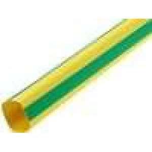 Teplem smrštitelná trubička 3: 1 12mm L: 1m žluto-zelená