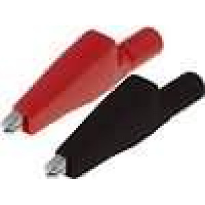 Krokosvorka 5A černá a červená délka 55mm Izolace PVC