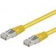 Patch cord F/UTP 5e lanko CCA PVC žlutá 0,5m 26AWG tienený