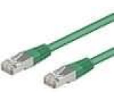 Patch cord F/UTP 5e lanko CCA PVC zelená 1m 26AWG tienený