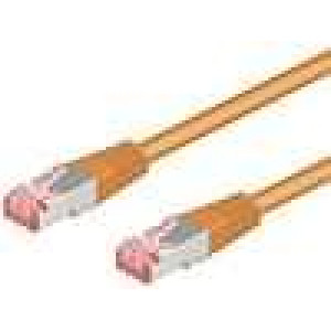 Patch cord S/FTP 6 lanko Cu LSZH oranžová 0,5m 28AWG