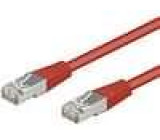 Patch cord SF/UTP 5e lanko CCA PVC červená 0,5m 26AWG