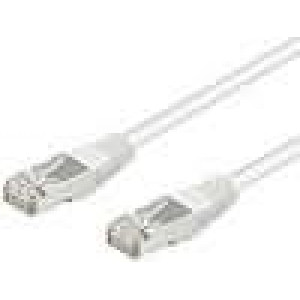 Patch cord SF/UTP 5e lanko CCA PVC bílá 0,5m 26AWG