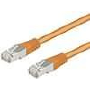 Síťový kabel SF/UTP 5e propojení 1:1 licna CCA PVC oranžová 1,5m