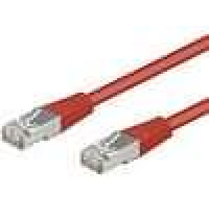 Síťový kabel SF/UTP 5e propojení 1:1 licna CCA PVC červená 1,5m