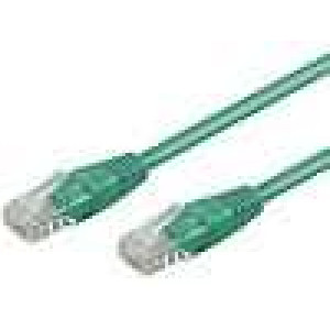 Patch cord U/UTP 6 lanko CCA PVC zelená 1m 24AWG