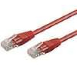 Patch cord U/UTP 6 lanko CCA PVC červená 2m 24AWG