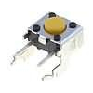 Mikrospínač 1-polohové SPST-NO 0,05A/24VDC THT 1,47N 6x6mm
