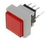 Mikrospínač 1-polohové DPDT 0,1A/30VDC THT LED červená 1,5N