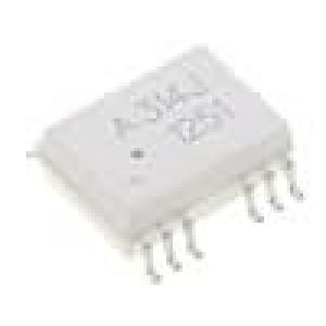 HCPL-314J-000E Optočlen SMD 2 kanály Výst budič IGBT 25kV/μs 5kV SO16