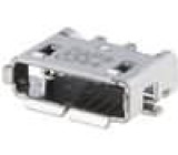 Zásuvka USB AB micro na PCB SMT PIN:5 vodorovné