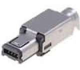 Zástrčka USB mini Hirose pájení PIN:4 niklovaný 500mA PBT