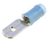 Konektor plochý 6,3mm 0,8mm kolík 1-2,5mm2 krimpovací modrá