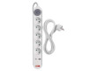Prodlužovací kabel 3 m / 5 zásuvky / s vypínačem / bílý / 1×USB-A + 1×USB-C / 1,5 mm2