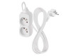 Prodlužovací kabel 2 m / 2 zásuvka / bílý / PVC / 1 mm2