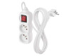 Prodlužovací kabel 3 m / 2 zásuvky / s vypínačem / bílý / PVC / 1 mm2