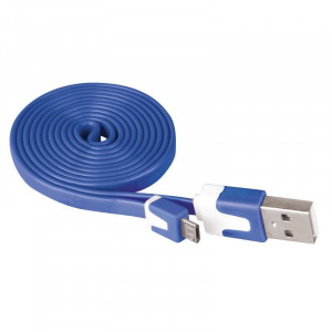 Kabel USB 2.0 A/M - micro B/M 1m modrý