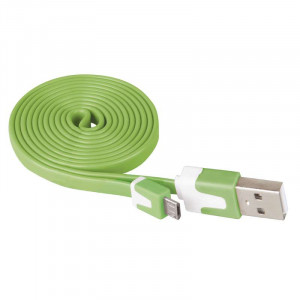 Kabel USB 2.0 A/M - micro B/M 1m zelený