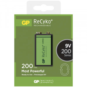 Nabíjecí baterie GP ReCyko+ 6F22 (9V), krabička