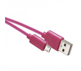 USB kabel 2.0 A/M - micro B/M 1m růžový