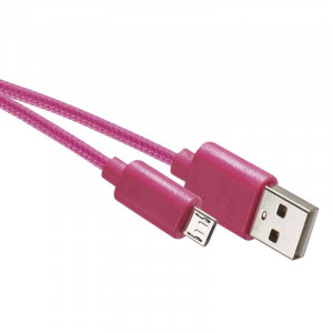 USB kabel 2.0 A/M - micro B/M 1m růžový