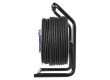 Venkovní prodlužovací kabel na bubnu 50 m / 4 zásuvky / černý / guma / 230 V / 2,5 mm2 SCH