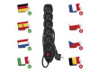 Prodlužovací kabel 1,5 m / 6 zásuvek / s vypínačem / černý / PVC / 1,5 mm2