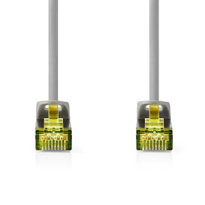 Síťový kabel CAT7 | S / FTP | RJ45 Zástrčka | RJ45 Zástrčka | 0.25 m | Snagless | Kulatý | LSZH | Šedá | Label