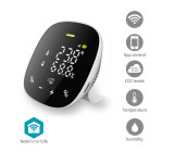 Monitor kvality ovzduší SmartLife | Wi-Fi | Včetně displeje | Oxid uhličitý (CO2) / Teplota / Vlhkost | Android™ / IOS | Bílá / Černá