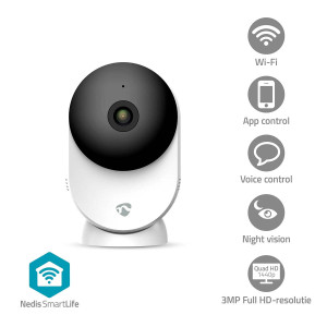 SmartLife Vnitřní Kamera | Wi-Fi | 3MP Full HD 1296p | Cloudové Úložiště (volitelně) / microSD (není součástí dodávky) / Onvif | Se snímačem pohybu | Noční vidění | Bílá