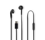 Kabelová Sluchátka | USB-C ™ | Délka kabelu: 1.20 m | Vestavěný mikrofon | Ovládání Hlasitosti | Černá