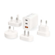 Cestovní adaptér | 100 - 240 V AC 50/60 Hz | 65 W | Bílá