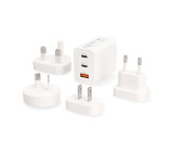 Cestovní adaptér | 100 - 240 V AC 50/60 Hz | 65 W | Bílá