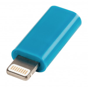 USB adaptér Lightning, zástrčka Lightning - zásuvka USB micro B, modrý