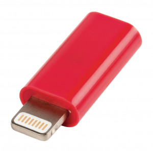 USB adaptér Lightning, zástrčka Lightning - zásuvka USB micro B, červený
