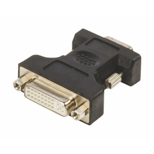 Adaptér VGA – DVI, zástrčka VGA – 24+5pinová zásuvka DVI-I, černý