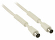 Koaxiální anténní kabel 120 dB koaxiální zástrčka – koaxiální zásuvka 1,50 m, bílý