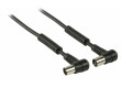Koaxiální anténní kabel 100 dB, koaxiální zástrčka úhlová –koaxiální zásuvka úhlová 15,0 m, černý
